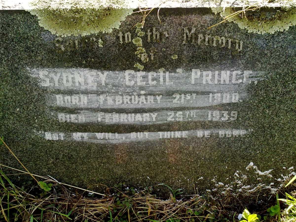 PRINCE Sydney Cecil 1900-1939