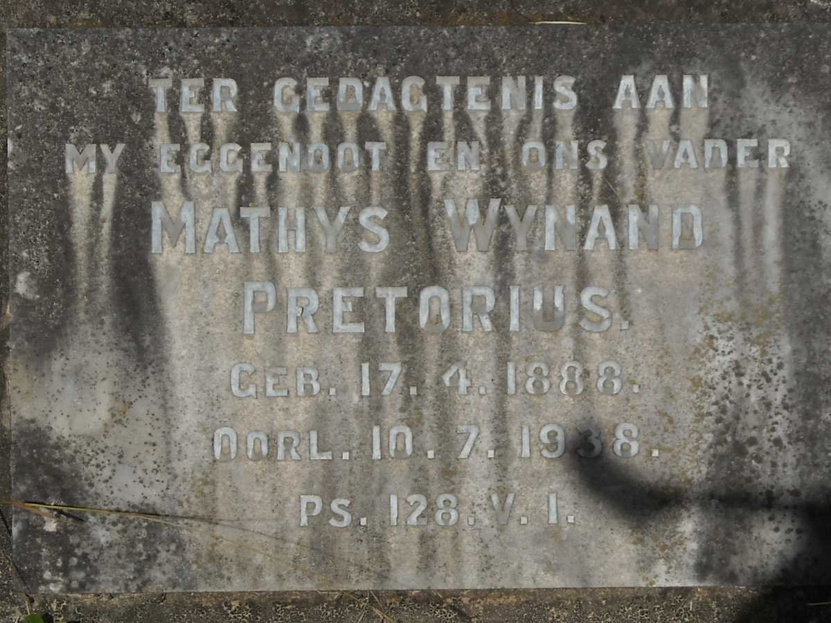 PRETORIUS Mathys Wynand 1888-1938