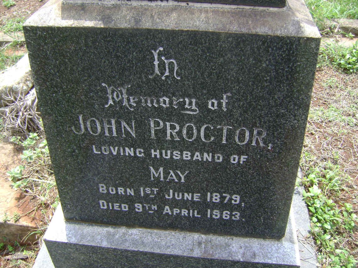 PROCTOR John 1879-1963 &amp; May 1876-1969