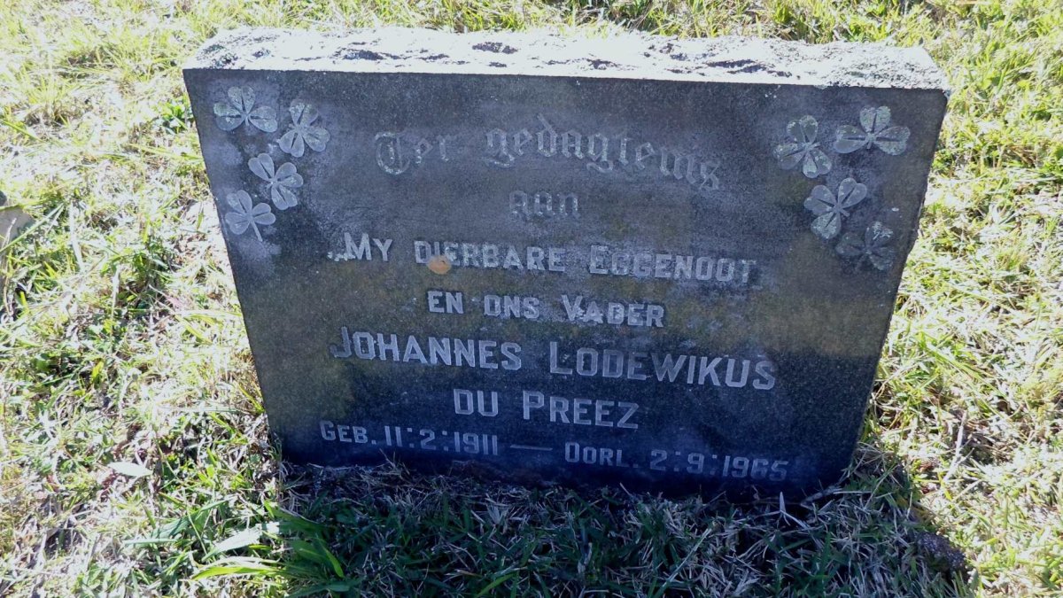 PREEZ Johannes Lodewikus, du 1911-1965
