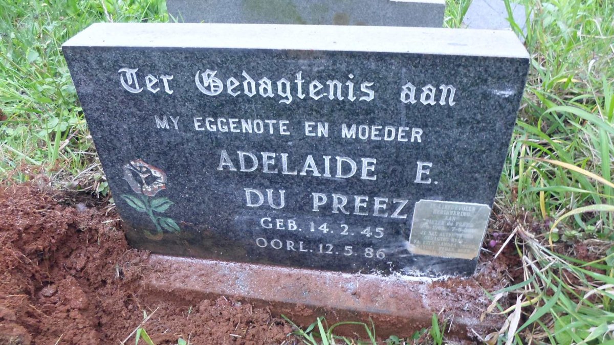 PREEZ Adelaide E., du 1945-1986 :: PREEZ Pieter, du 1963-2001