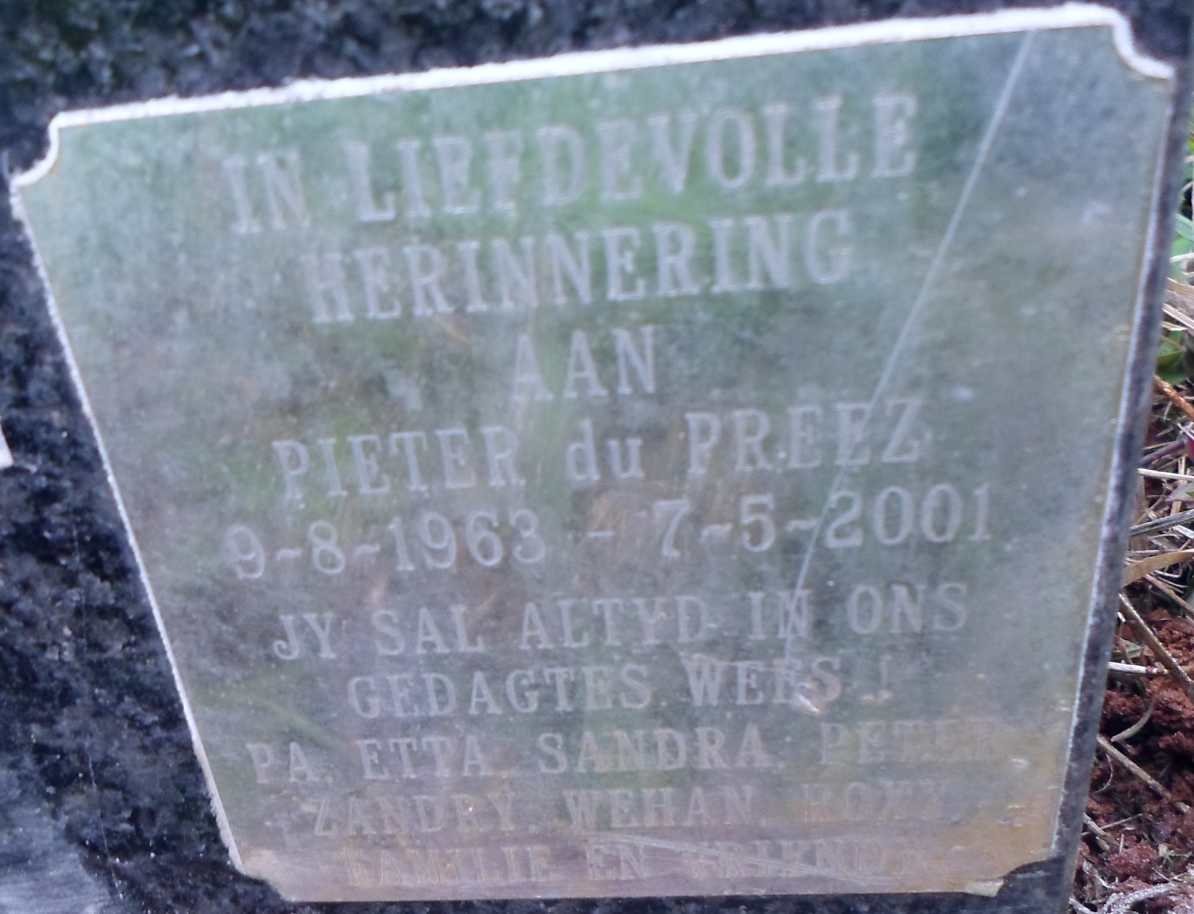 PREEZ Adelaide E., du 1945-1986 :: PREEZ Pieter, du 1963-2001