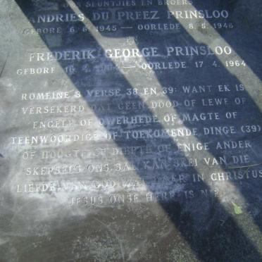 PRINSLOO Andries Du Preez 1945-1946 :: PRINSLOO Frederik George 1964-1964