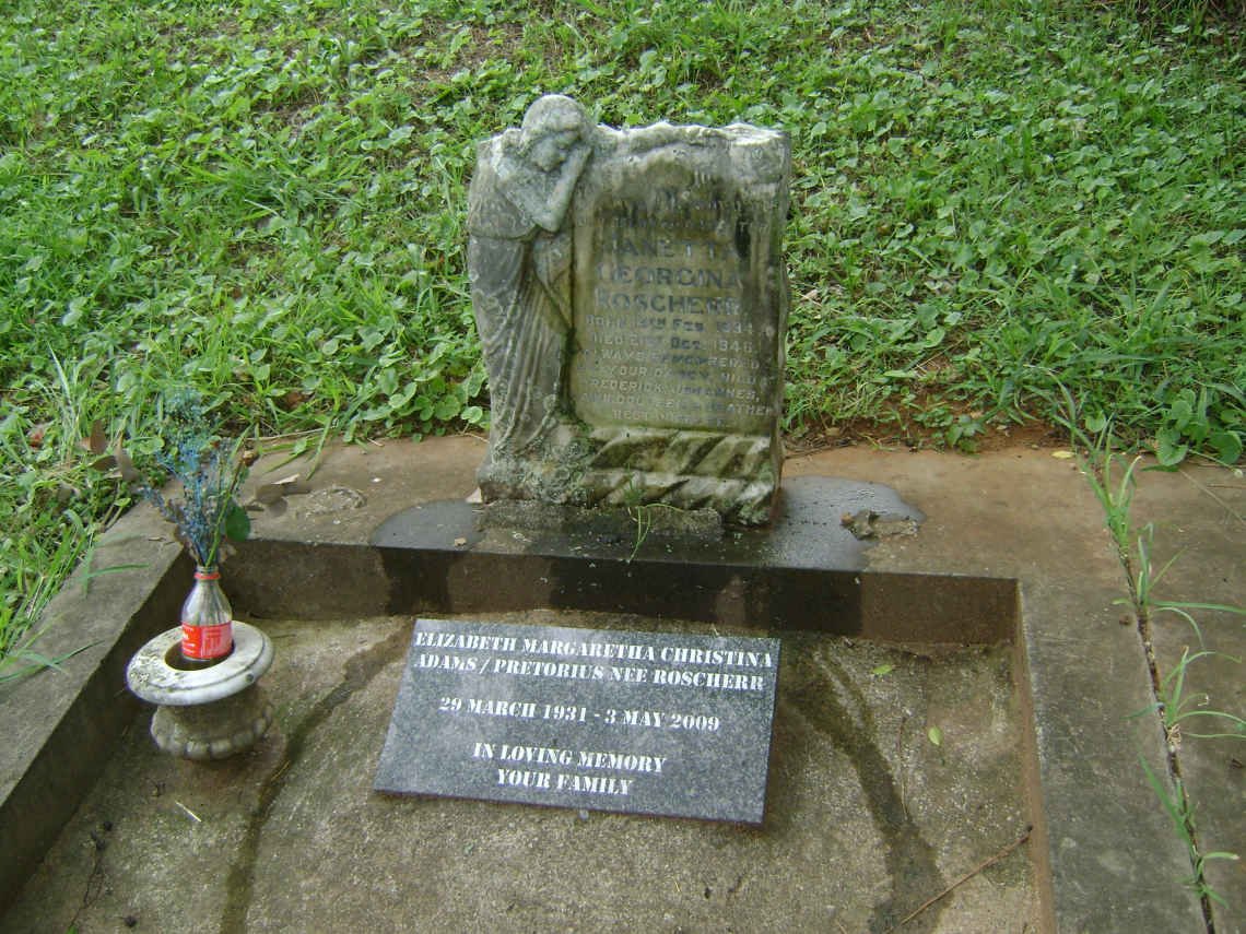 ROSCHERR Janetta Georgina 1934-1946 :: PRETORIUS Elizabeth Margaretha Christina formerly ADAMS nee ROSCHERR 1931-2009