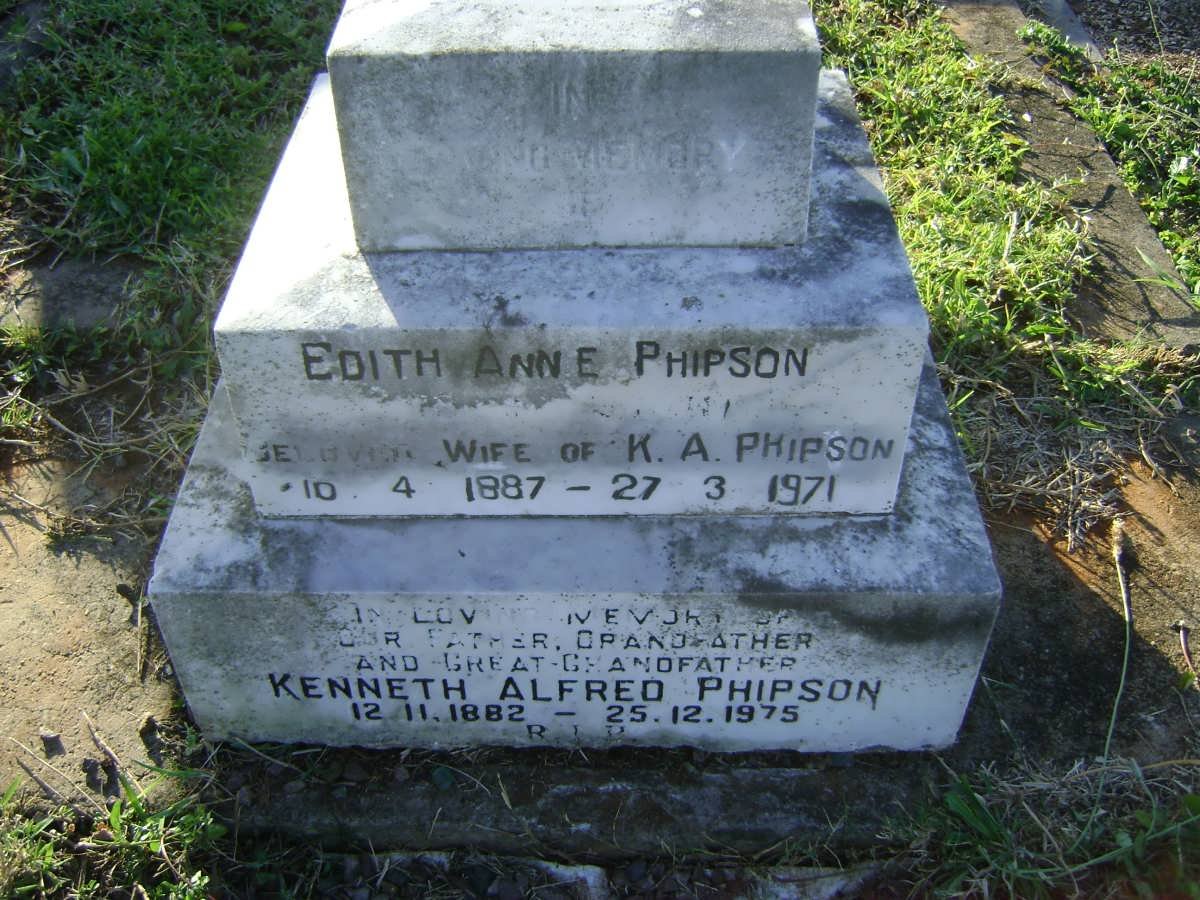 PHIPSON Kenneth Alfred 1882-1975 &amp; Edith Ann E. 1887-1971