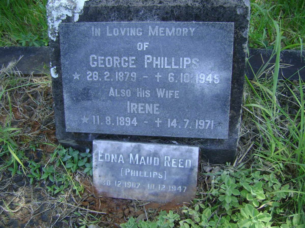 PHILLIPS George 1879-1945 &amp; Irene 1894-1971 :: REED Edna Maud nee PHILLIPS 1907-1947