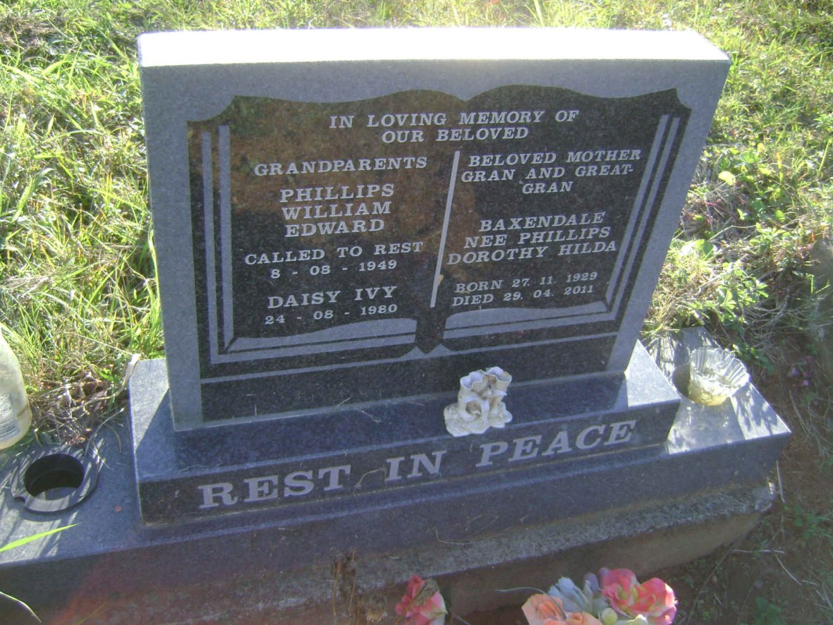 PHILLIPS William Edward -1949 &amp; Daisy Ivy -1980 :: BAXENDALE Dorothy Hilda nee PHILLIPS 1929-2011