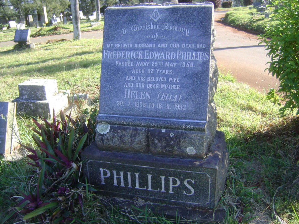 PHILLIPS Frederick Edward -1950 &amp; Helen 1898-1993