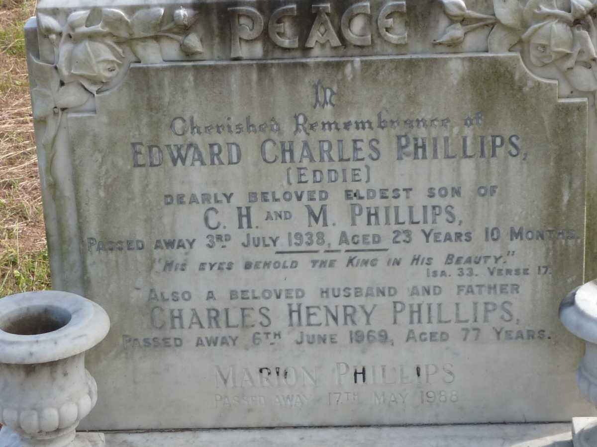 PHILLIPS Charles Henry -1969 &amp; Marion -1988 :: PHILLIPS Edward Charles -1938
