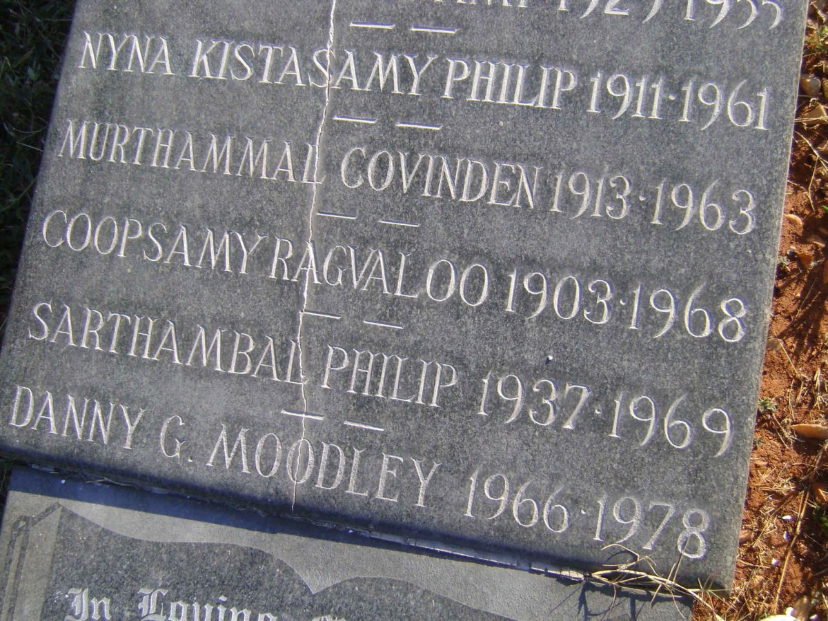 PHILIP Nyna Kistasamy 1911-1961 :: PHILIP Sarthambal 1937-1969