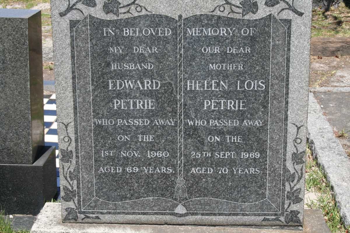 PETRIE Edward -1960 &amp; Helen Lois -1969
