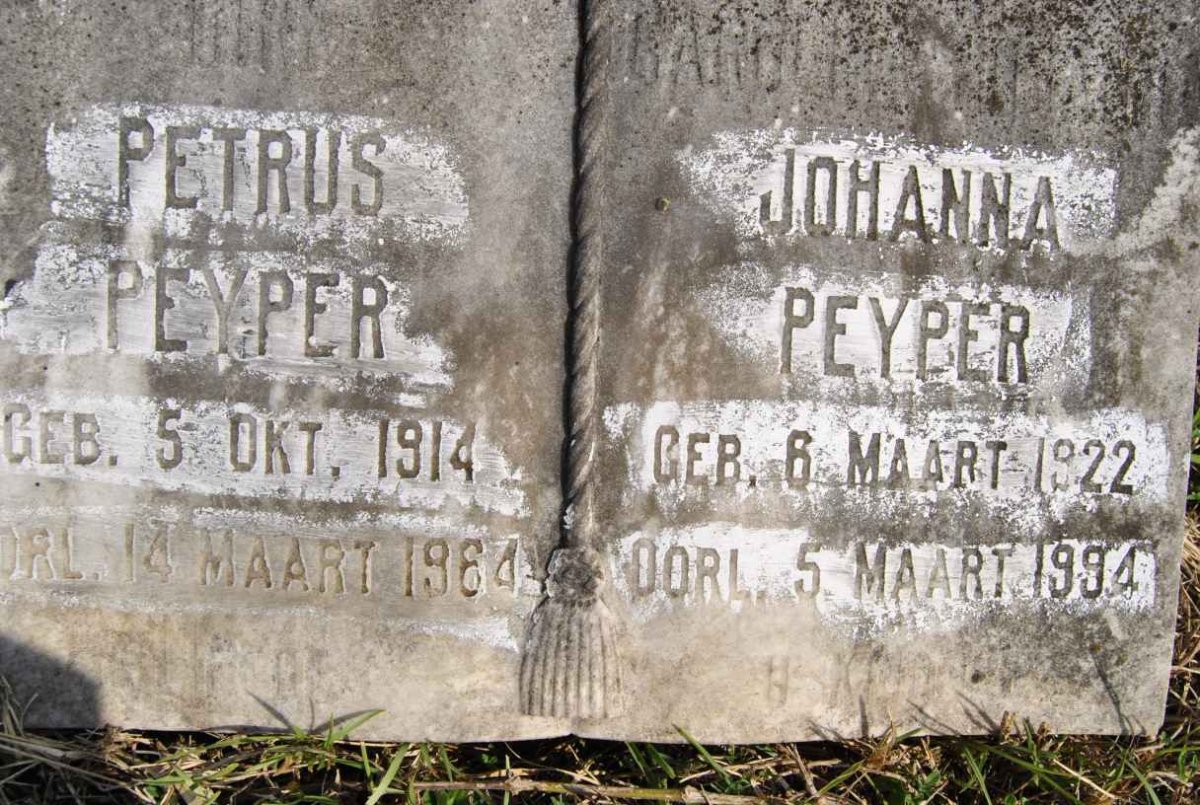 PEYPER Petrus 1914-1964 &amp; Johanna 1922-1994