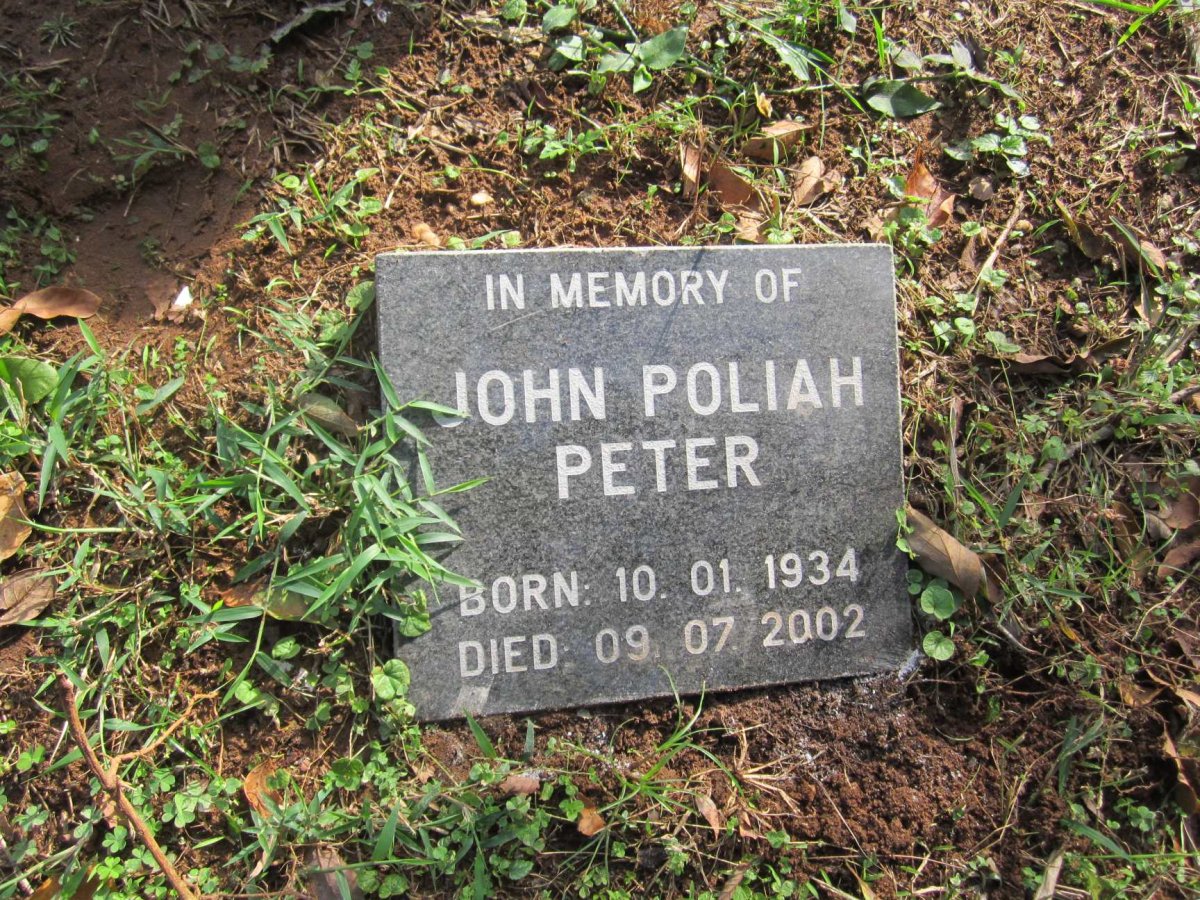 PETER John Poliah 1934-2002