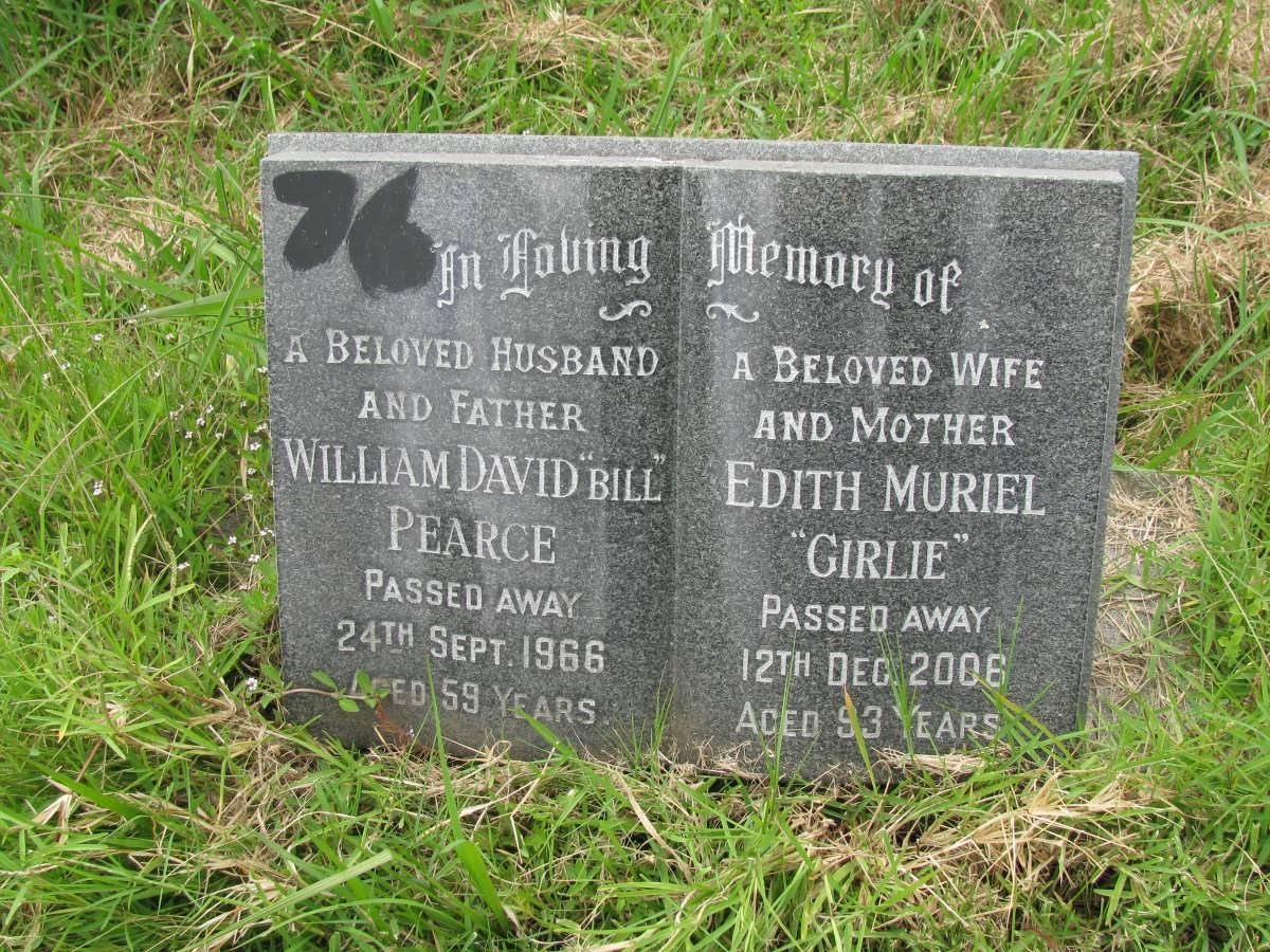 PEARCE William David -1966 &amp; Edith Muriel -2006