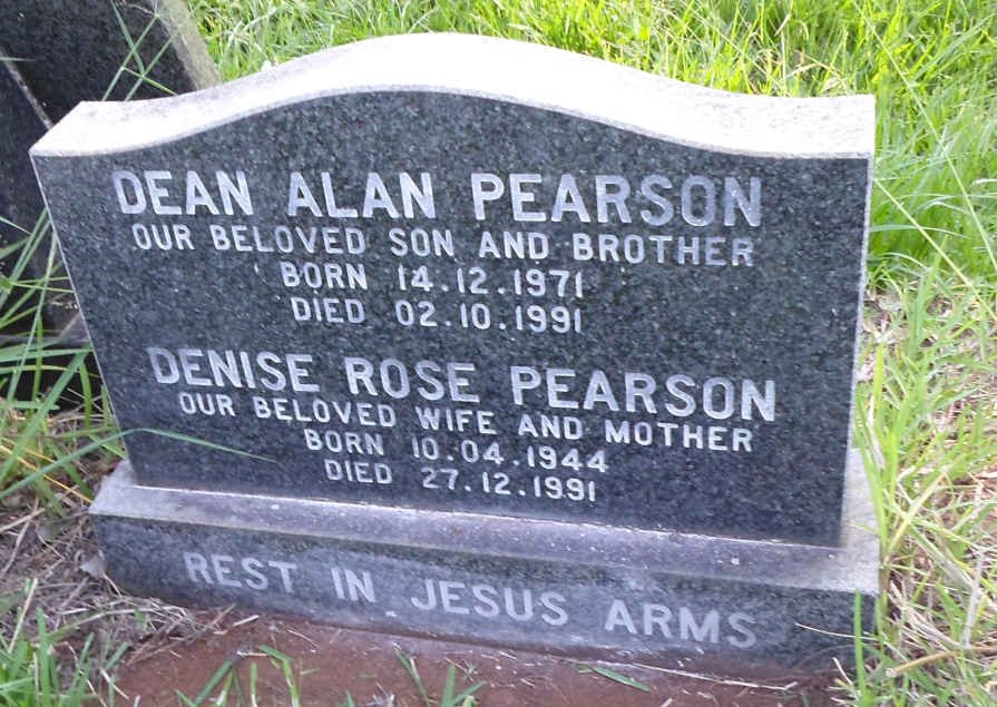 PEARSON Dean Alan 1971-1991 :: PEARSON Denise Rose 1944-1991