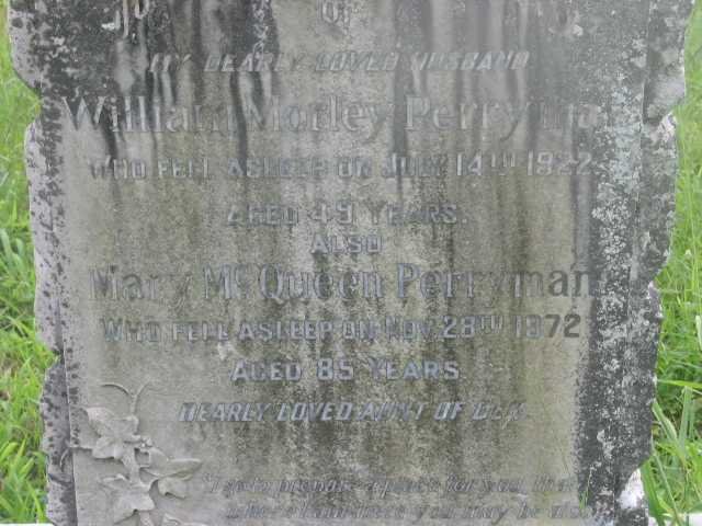 PERRYMAN William Morley  -1922 &amp; Mary McQueen -1972