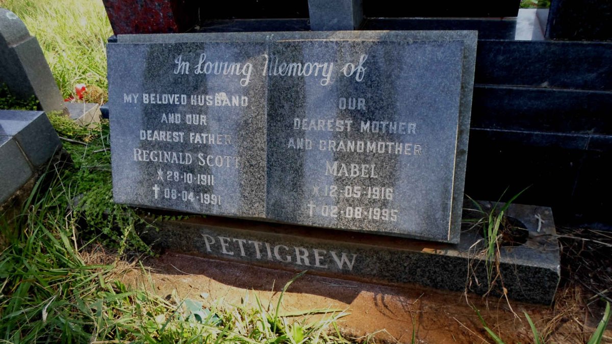 PETTIGREW Reginald Scott 1911-1991 &amp; Mabel 1916-1995