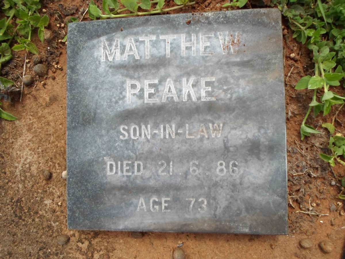 PEAKE Matthew -1986