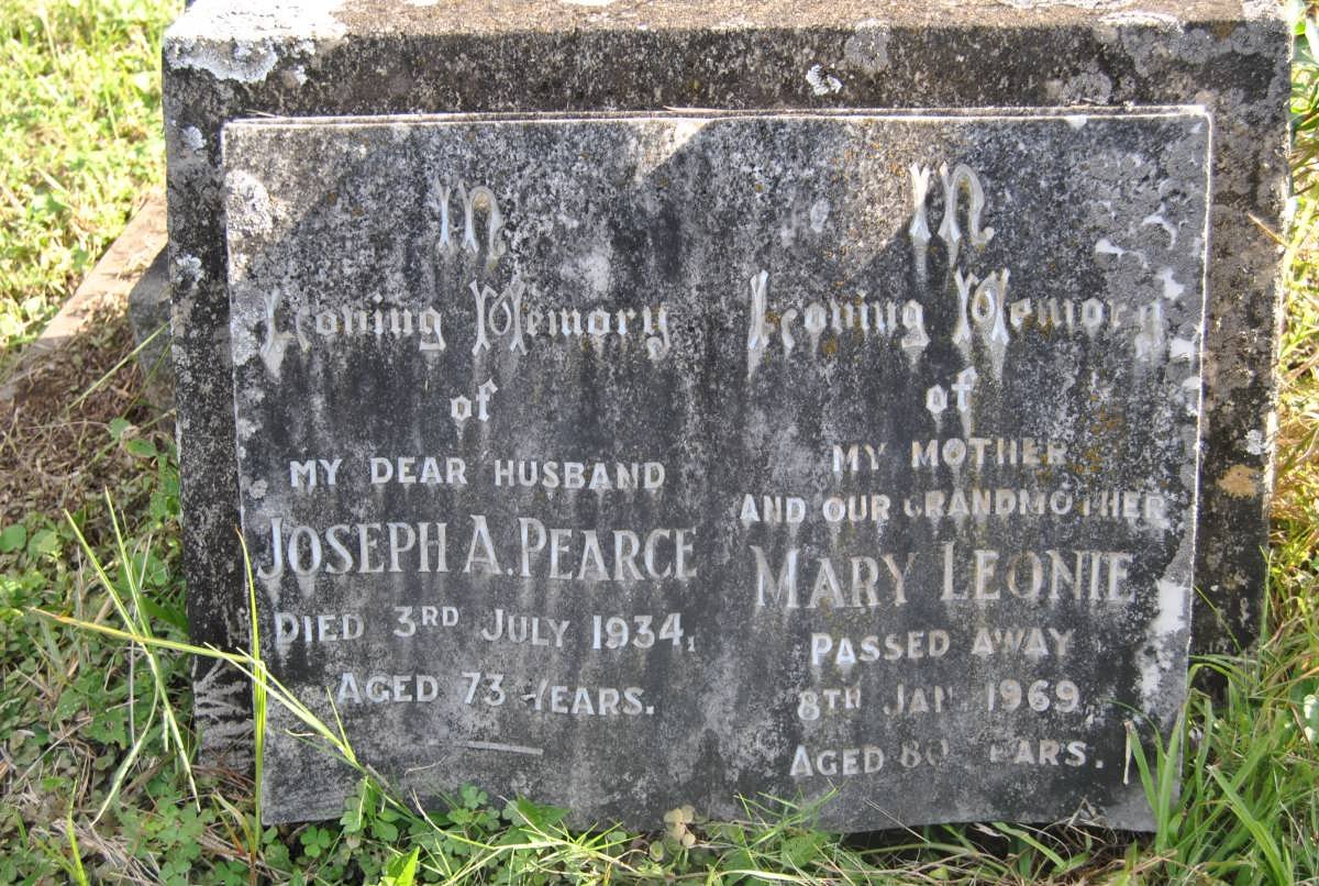 PEARCE Joseph A. -1934 &amp; Mary Leonie -1969