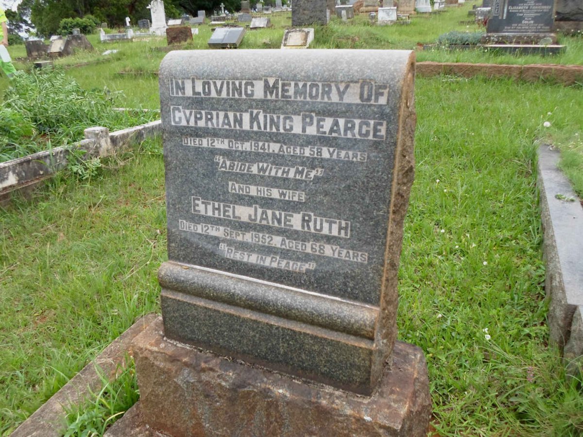 PEARCE Cyprian King -1941 &amp; Ethel Jane Ruth -1952