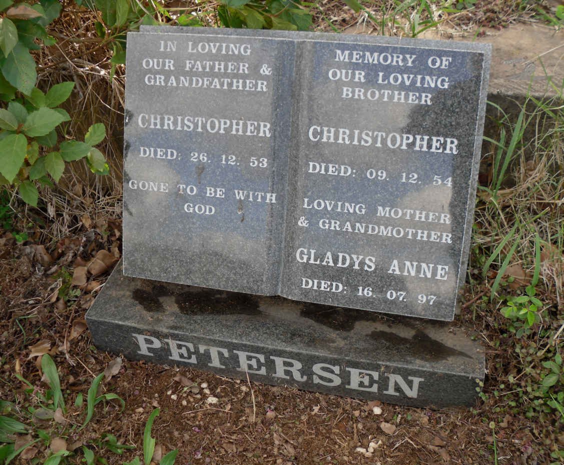 PETERSEN Christopher -1953 &amp; Gladys Anne -1997 :: PETERSEN Christopher -1954