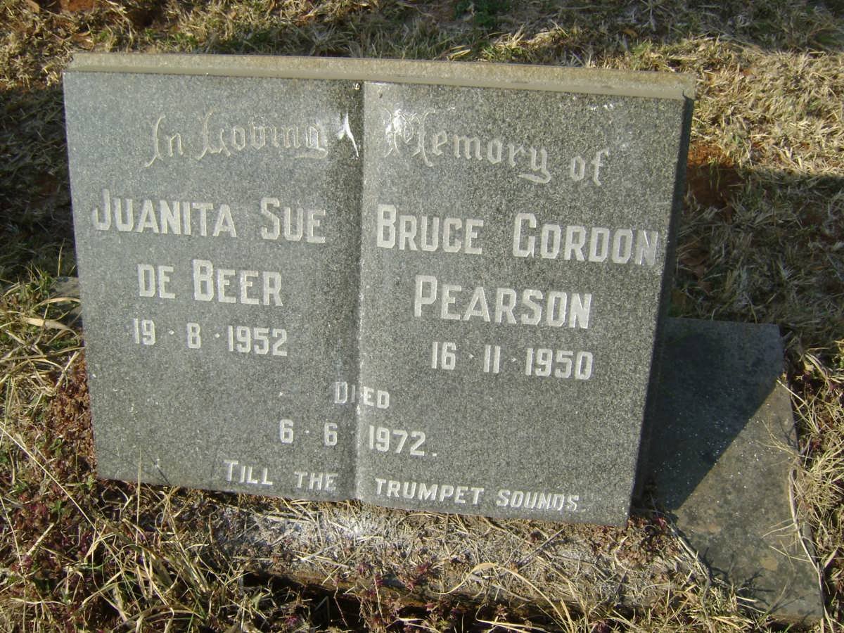 PEARSON Bruce Gordon 1950-1972 :: de BEER Juanita Sue 1952-1972