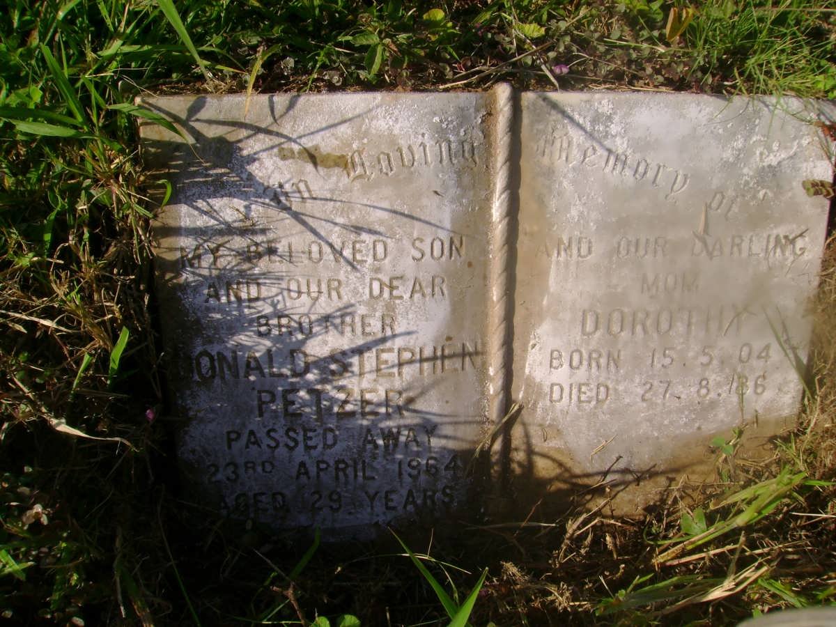 PETZER Donald Stephen -1964 :: PETZER Dorothy 1904-1986