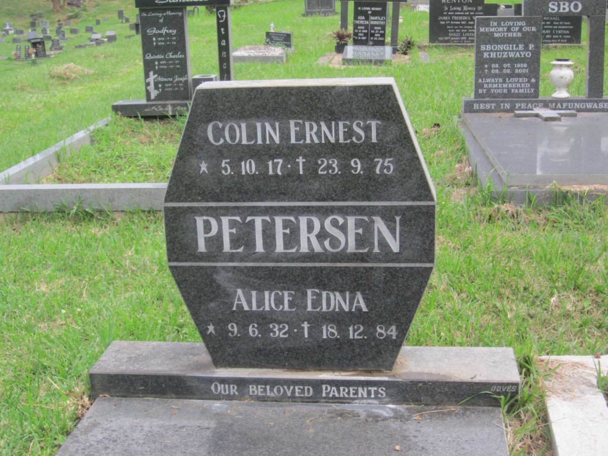 PETERSEN Colin Ernest 1919-1975 &amp; Alice Edna 1932-1984