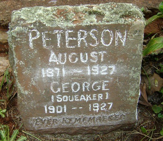 PETERSON August 1871-1927  PETERSON George 1901-1927