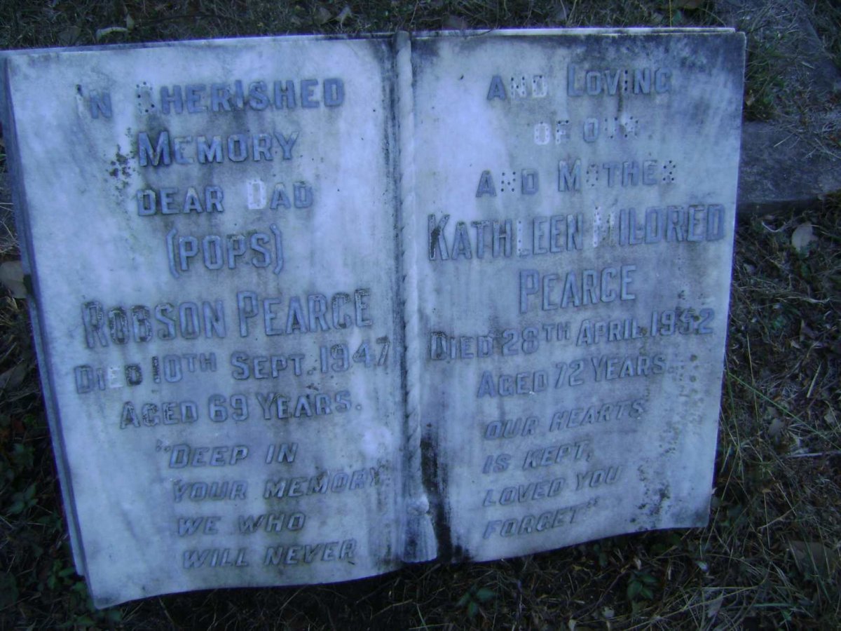 PEARCE Robson -1947 &amp; Kathleen Mildred -1952