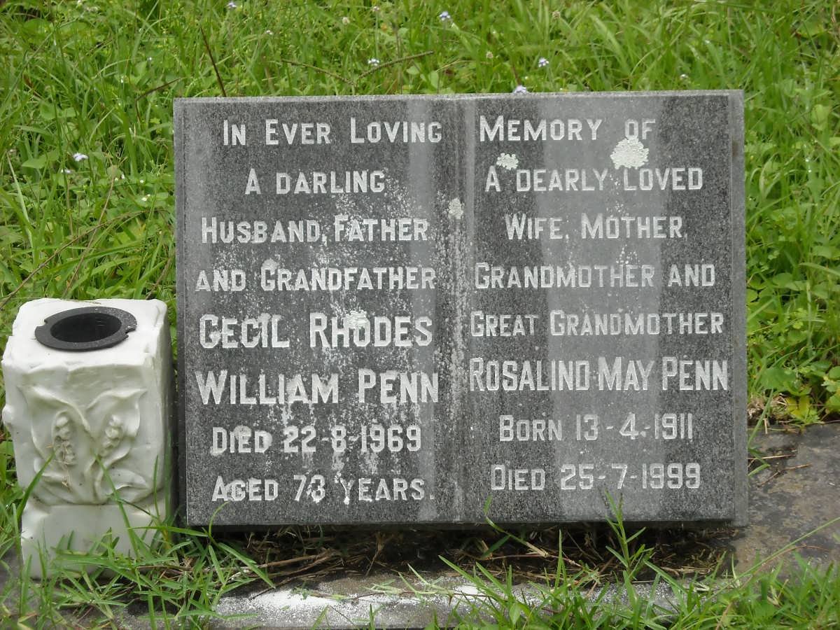 PENN Cecil Rhodes William -1969 &amp; Rosalind May 1911-1999