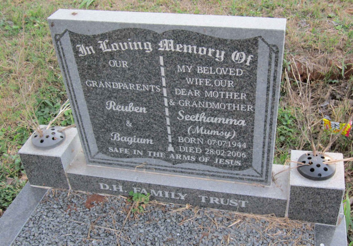PEDDIAH Seethamma 1944-2006 :: PEDDIAH Reuben &amp; Bagium