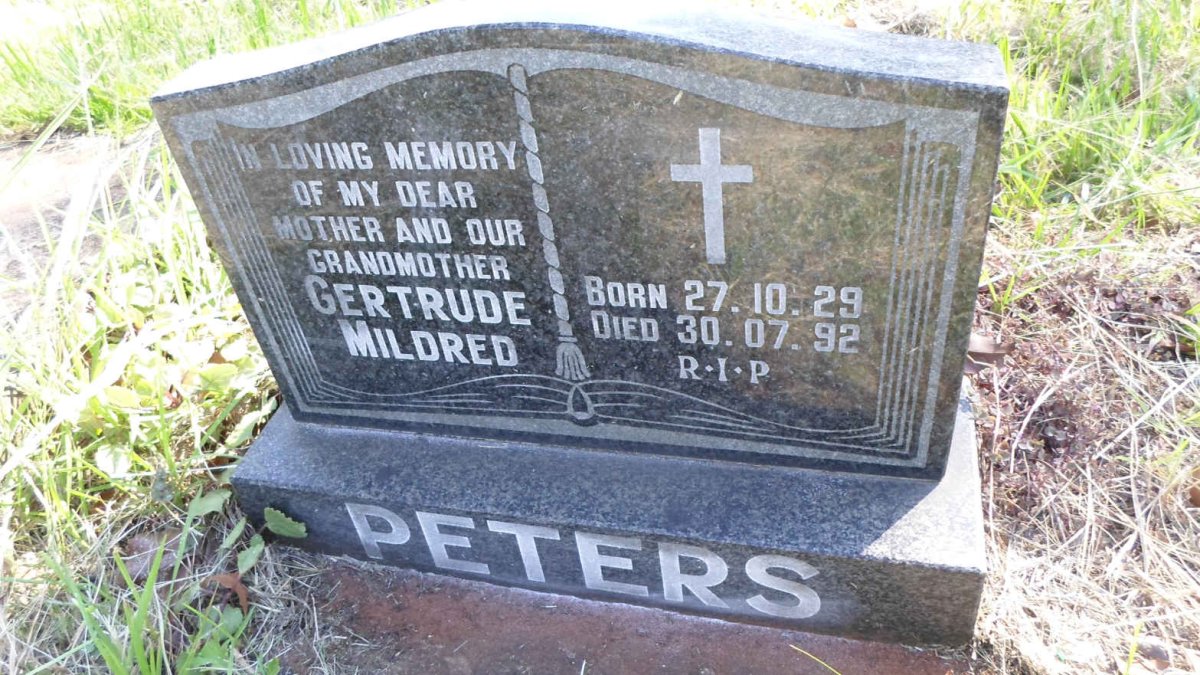 PETERS Gertrude Mildred 1929-1992