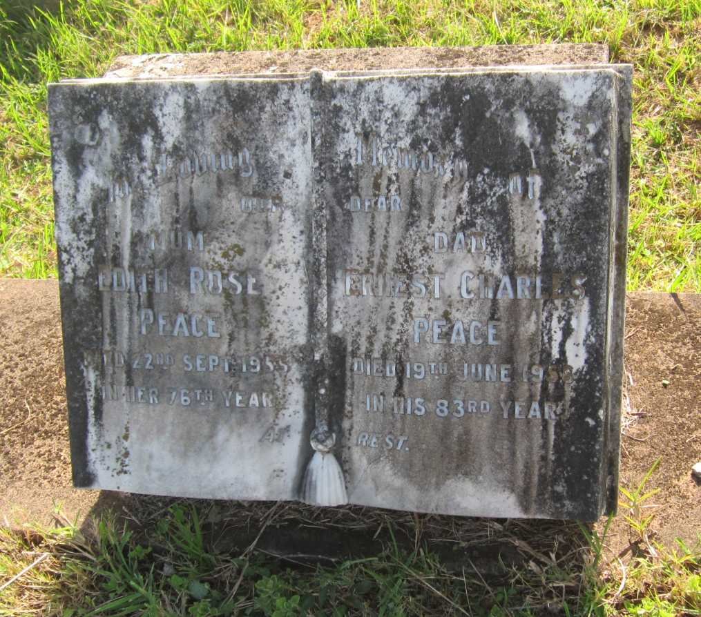 PEACE Ernest Charles -1956 &amp; Edith Rose -1955