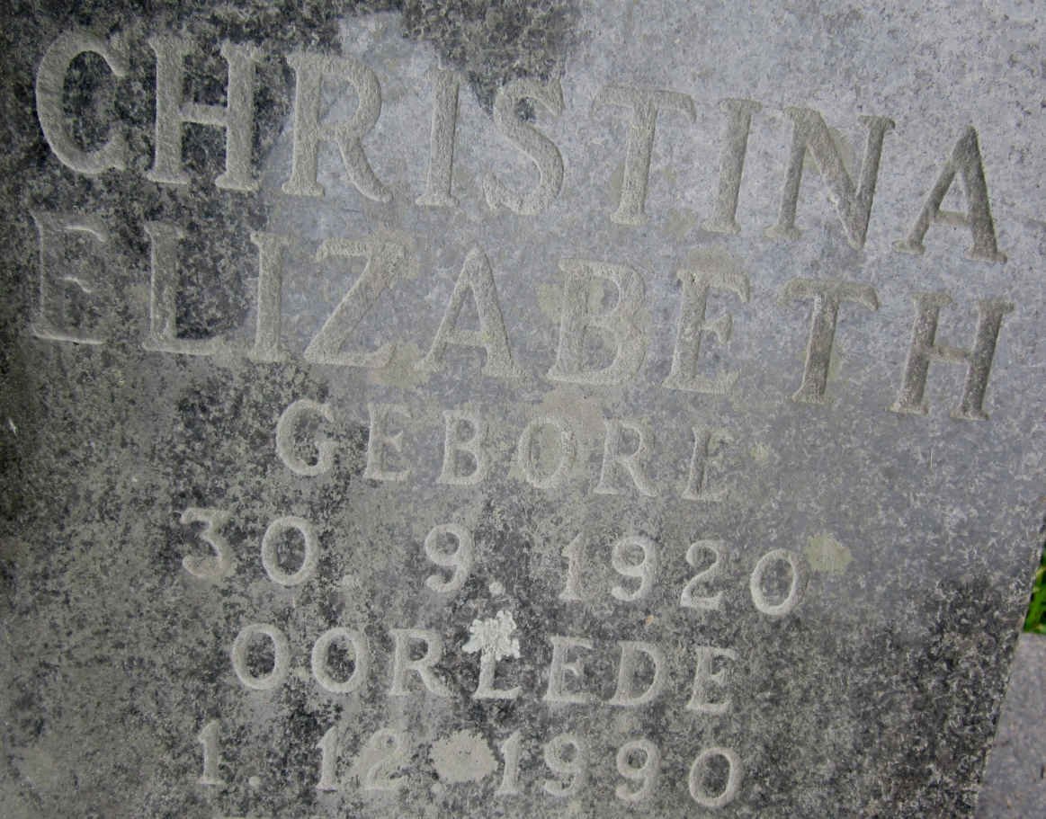 PELSER Christina Elizabeth 1920-1990