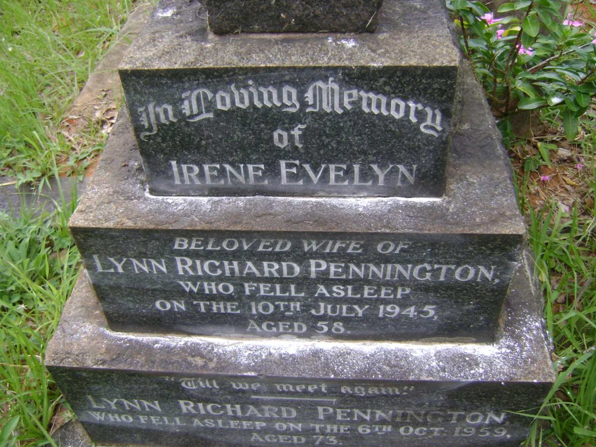 PENNINGTON Lynn Richard -1959 &amp; Irene Evelyn -1945