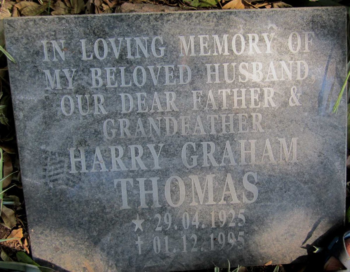 THOMAS Harry Graham 1925-1995