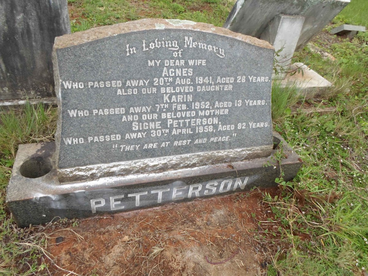 PETTERSON Agnes -1941 :: PETTERSON Karin -1952 :: PETTERSON Signe -1958