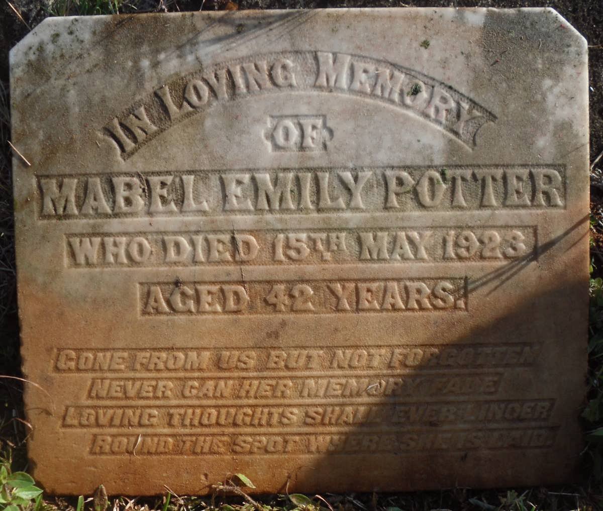 POTTER Mabel Emily -1923