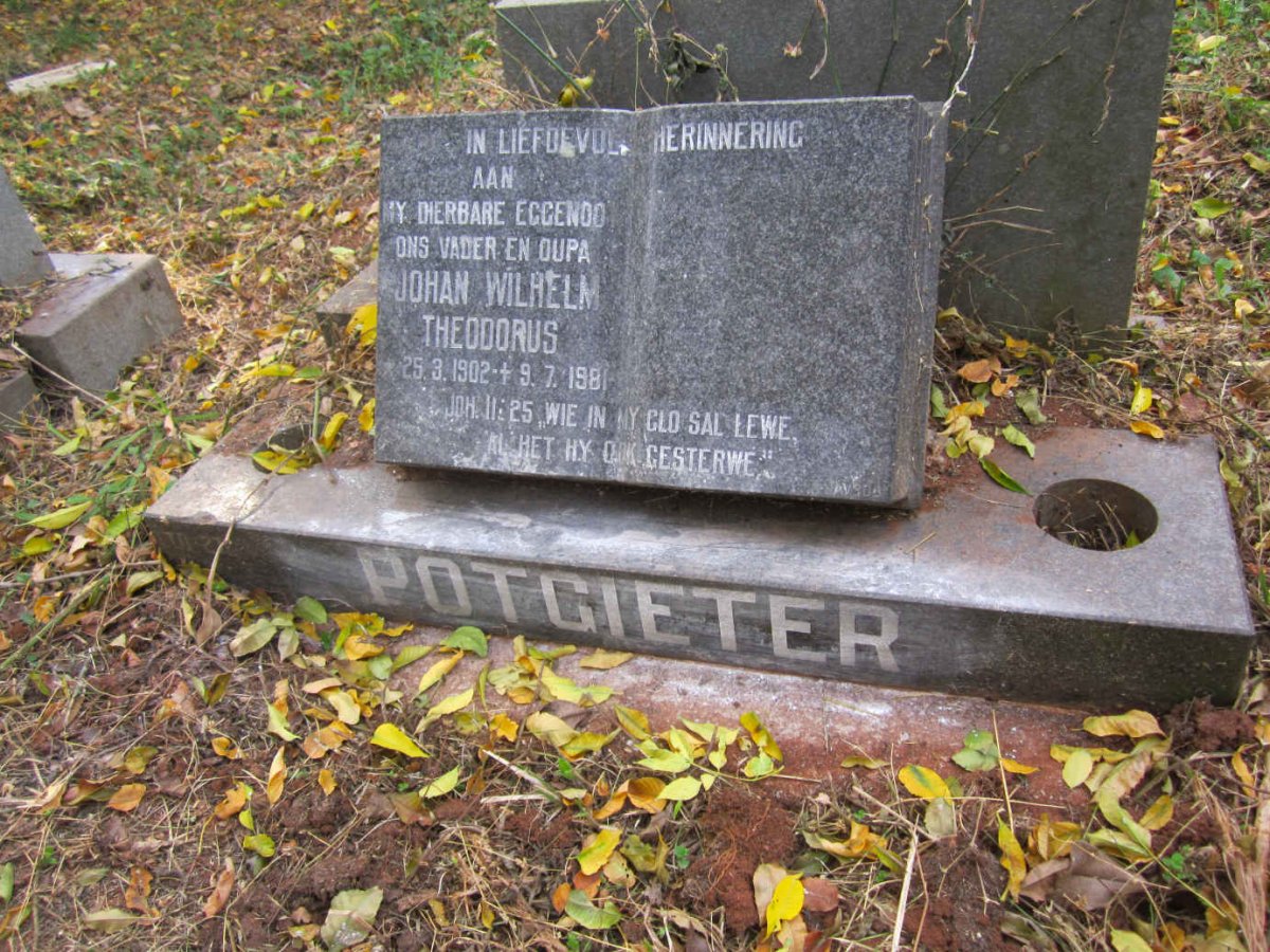 POTGIETER Johan Wilhelm Theodorus 1902-1981