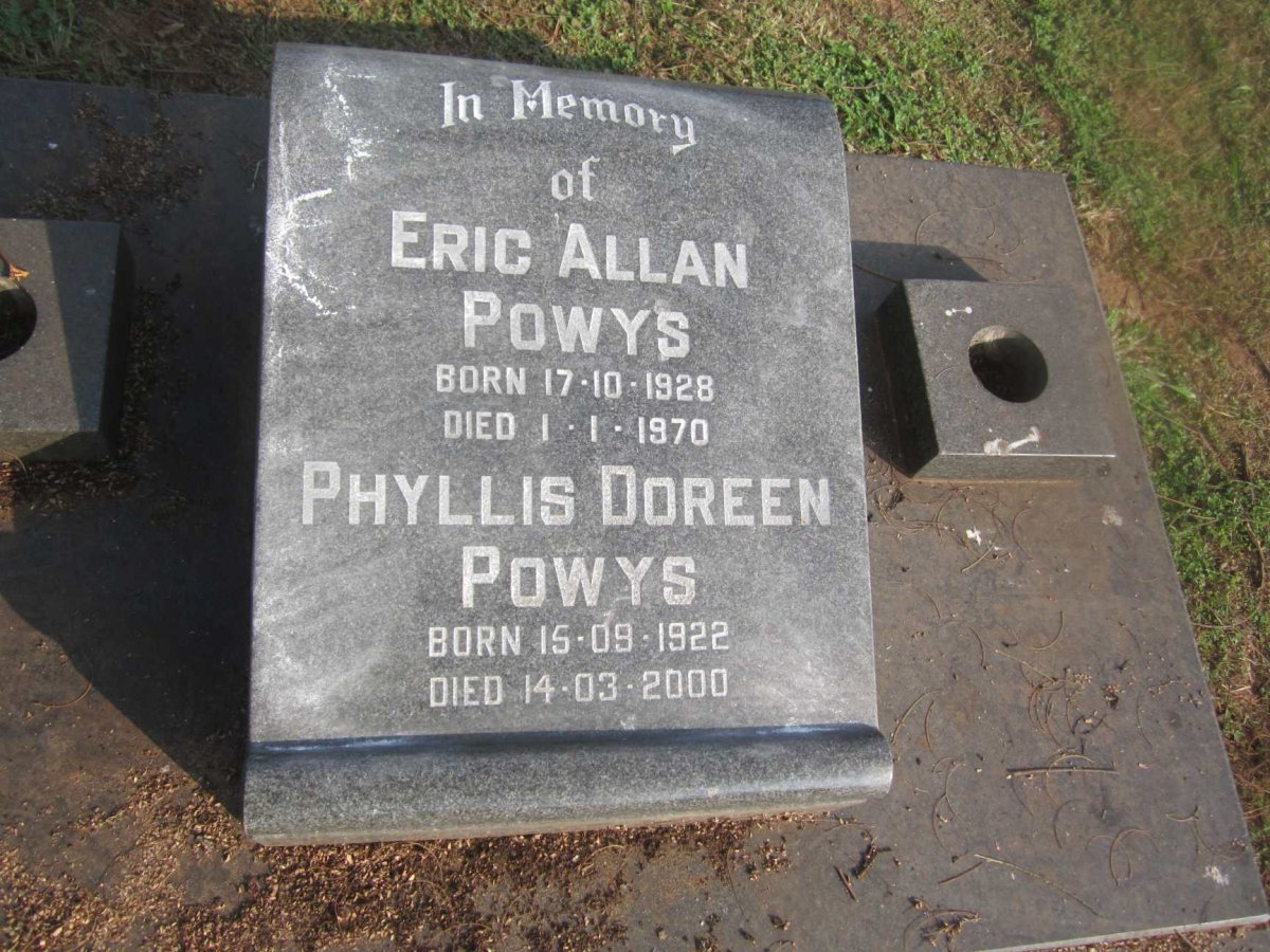 POWYS Eric Allan 1928-1970 &amp; Phyllis Doreen 1922-2000