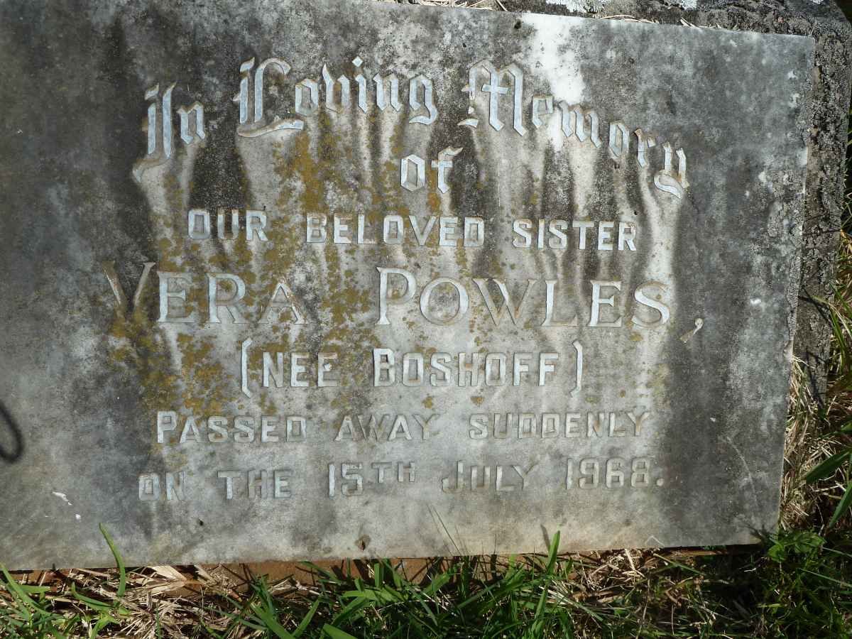 POWLES Vera nee BOSHOFF -1968