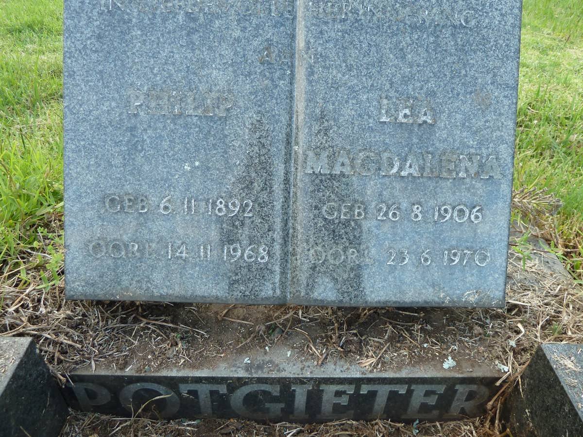 POTGIETER Philip 1892-1968  &amp; Lea Magdalena 1906-1970