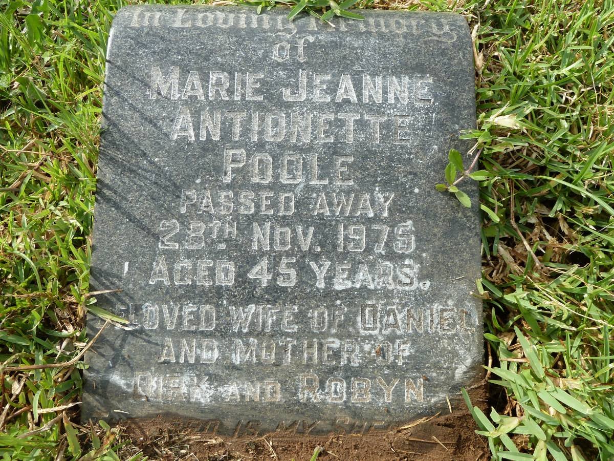 POOLE Marie Jeanne Antionette -1975