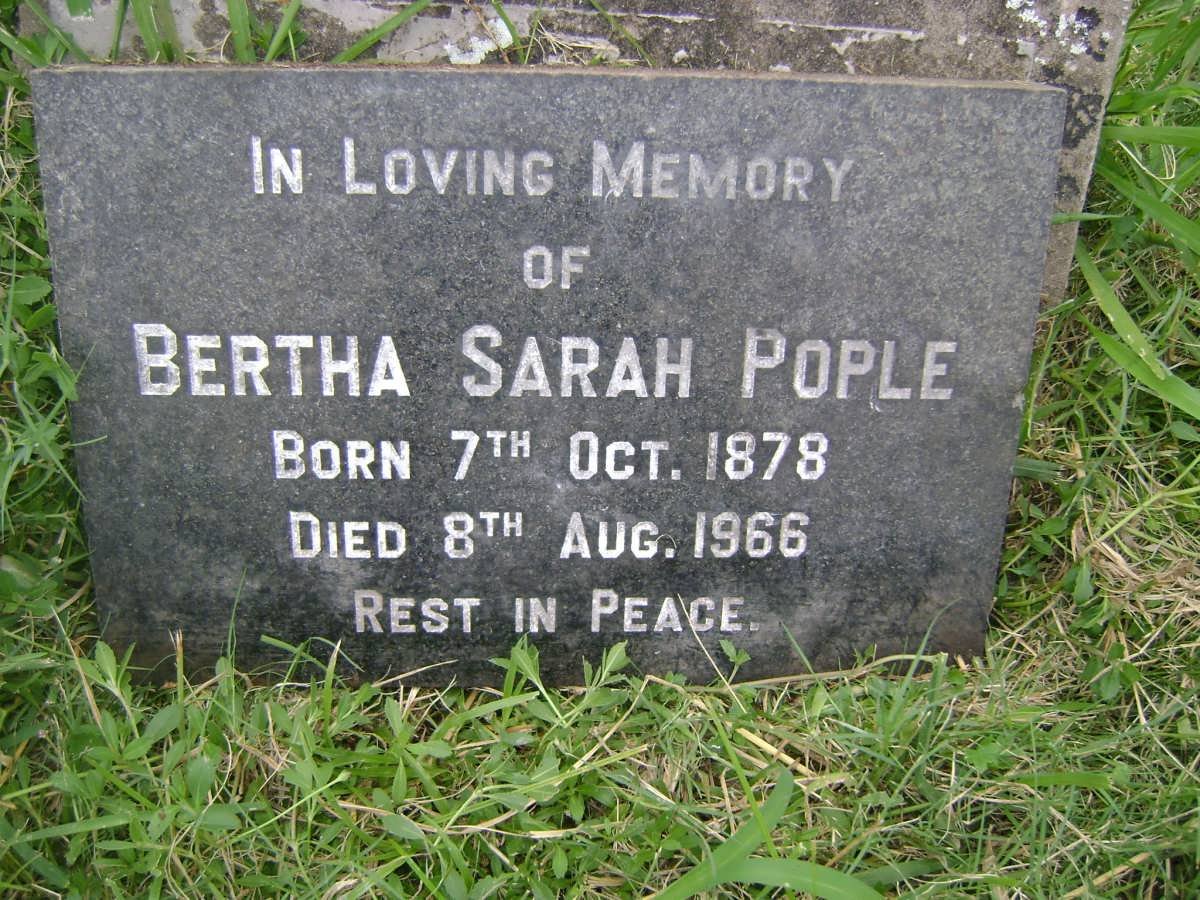 POPLE Bertha Sarah 1878-1966