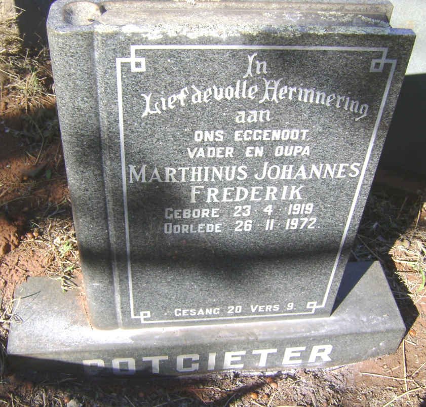 POTGIETER Marthinus Johannes Frederik 1919-1972