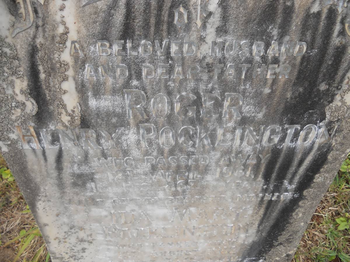 POCKLINGTON Roger Henry -1961 &amp; Mabel Anne -1971