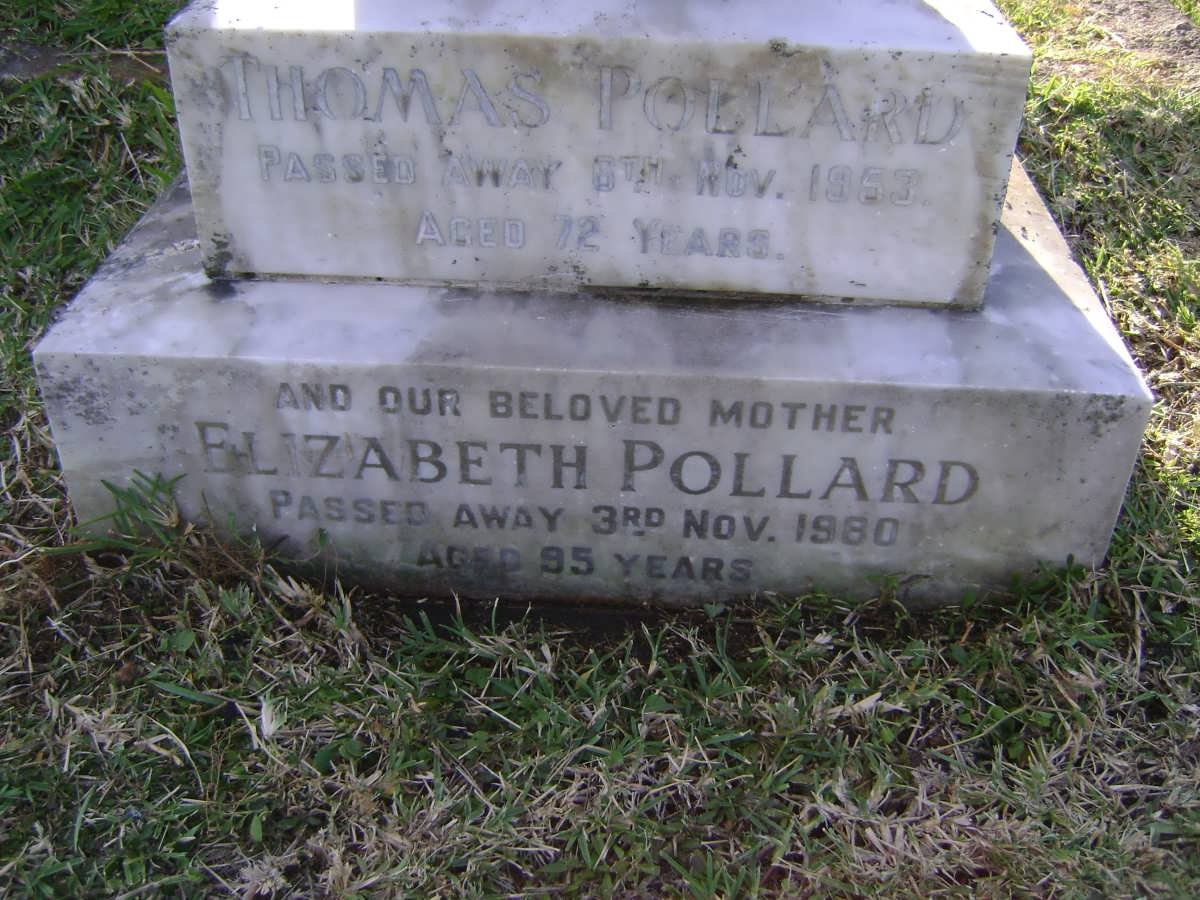 POLLARD Thomas -1953 &amp; Elizabeth -1980