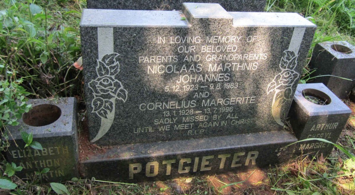 POTGIETER Nicolaas Marthinis Johannes 1923-1983 &amp; Cornelius Margerite 1928-1996