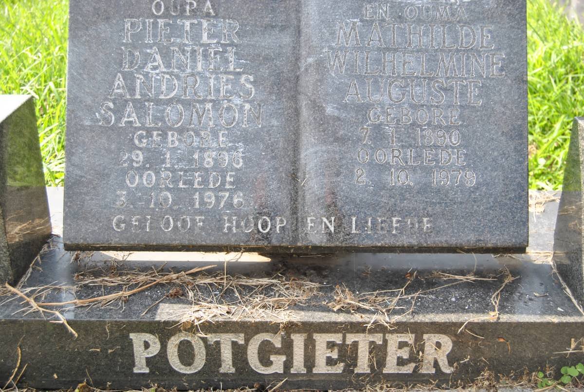 POTGIETER Pieter Daniel Andries Salomon 1896-1976